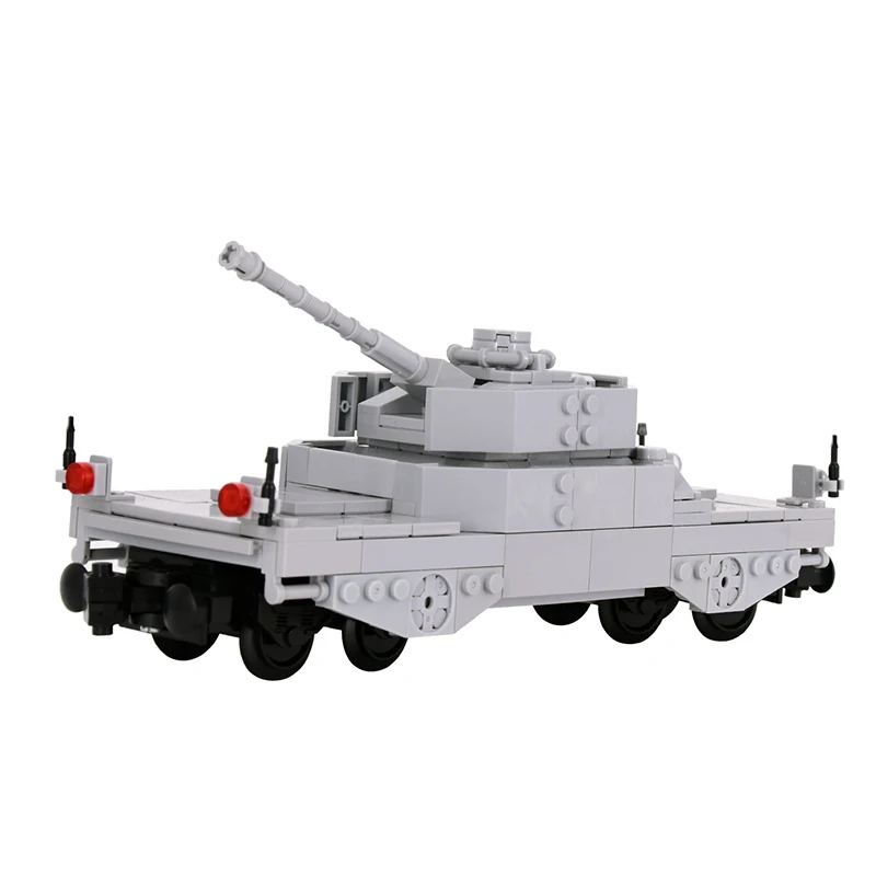 City Military Tank Destroyer Armored Vehicle Artillery Train Building Blocks - High-Tech DIY Toy Set