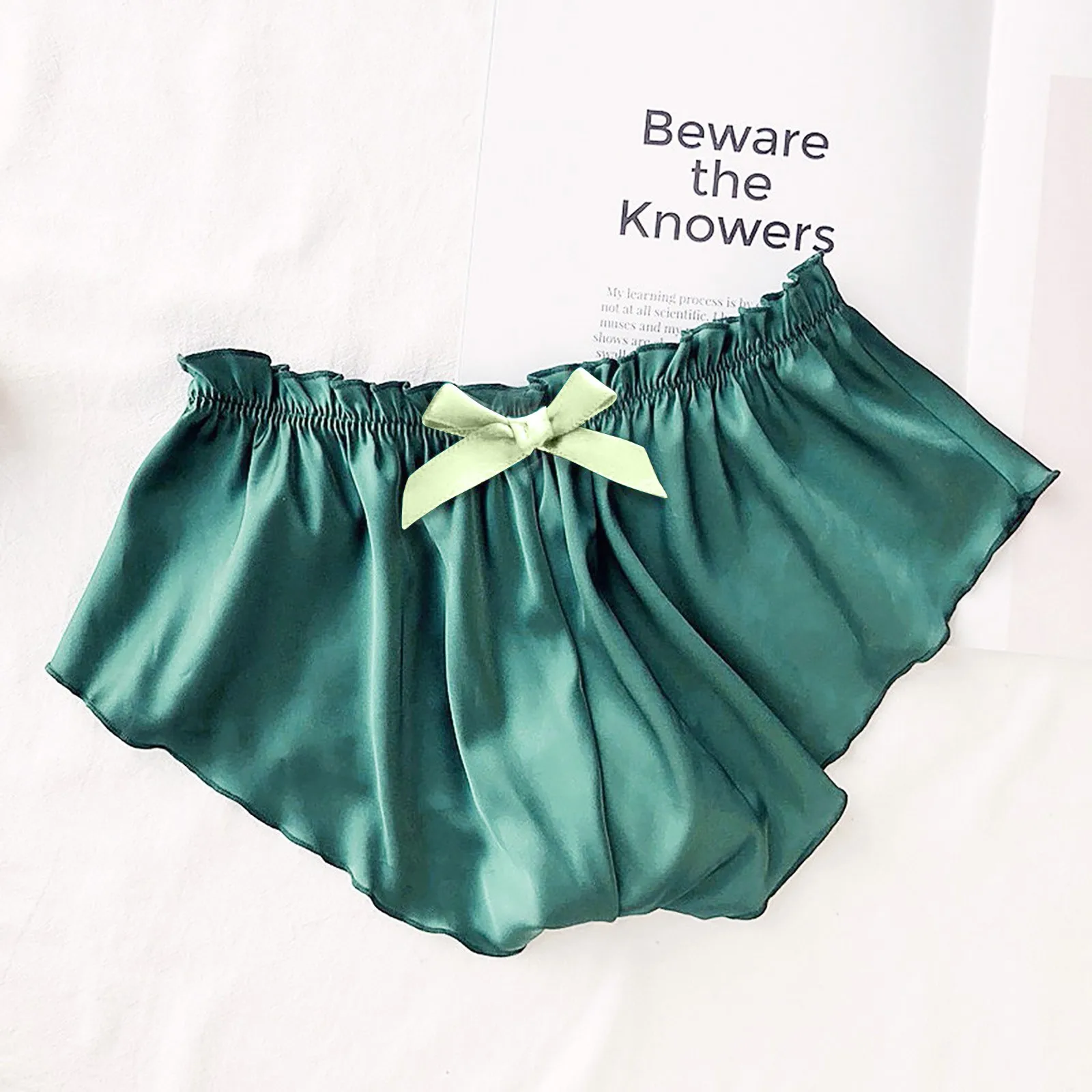 Satin Silk Panties For Women Home Sleepwear Pajamas Floral Shorts Sexy Lace Underwear Flowers Plus Size Underwear For Womens