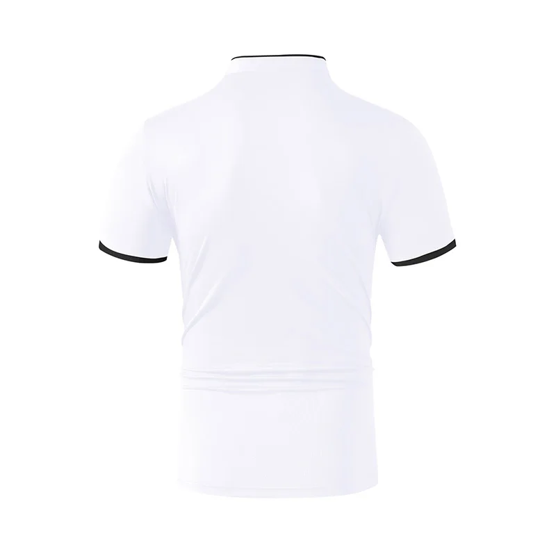 2025, neues Herren-T-Shirt, lässig und modisch, einfarbig, kurzärmelig, Stehkragen, Sommer, vielseitiges und bequemes Oberteil – Detail 13