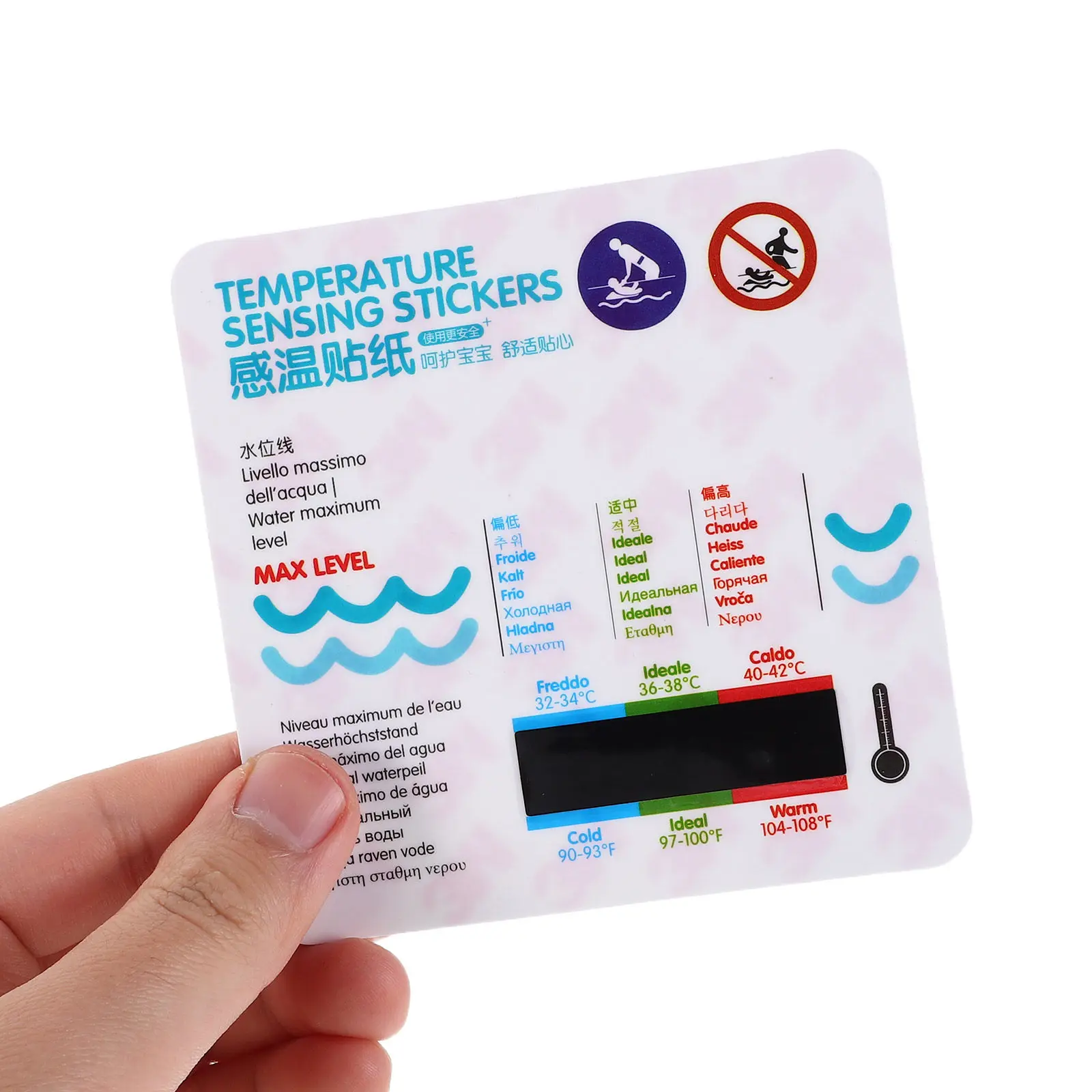 5Pcs 어린이 목욕 물 온도계 스티커 읽기 쉬운 LCD 디스플레이 욕조 샤워용..