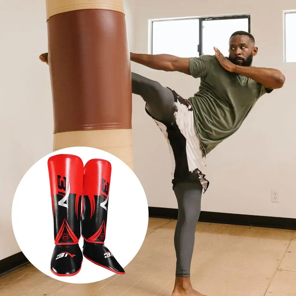 Shin Guards Protective Leg Taekwondo Kickboxing Kung Fu Boxing Karate Equipment Protect Ankle Foot Leg