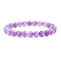 Natural Stone Beads Bracelet For Women Men Amethysts Crystal Quartzs Aquamarines Jades Jewelry Agates Elastic Bangle Bracelets - Image 2