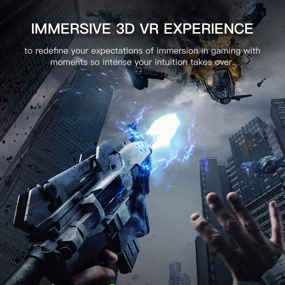G07E 3D VR Glasses Box VR Headset Helmet For 4.7 to 6.53 Inch Smartphones Movie Video Game Virtual Reality Devices With Rocker