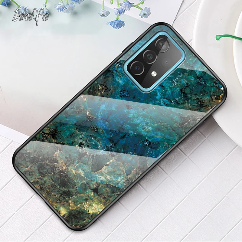 A73 A53 dangtelis DECLAREYAO kieto stiklo Coque, skirtas Samsung Galaxy A33 A03S A03 Core A03 dėklui silikoninis rėmas plonas grūdintas stiklas_voghion.com