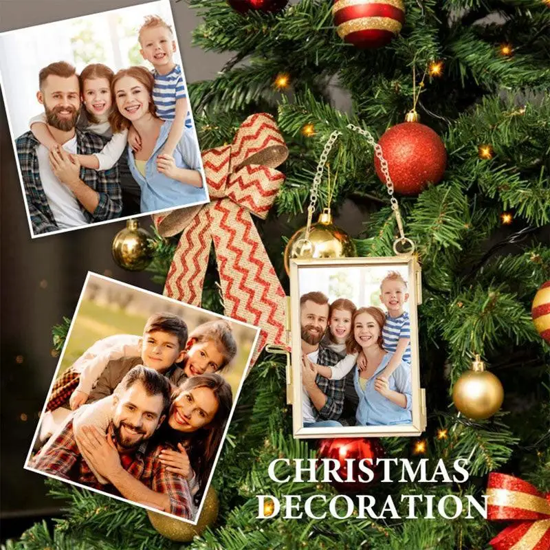 Metal Photo Frame Wall Mount Dried Flower Holder Retro Floating Picture Frame with Chain Creative Hanging Plant Display Rack