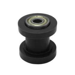 Universal 8mm Metal Motorcycle Chain Pulley Roller Guard with Bearing - Durable Drive Chain Slider Accessory (Black 8mm)