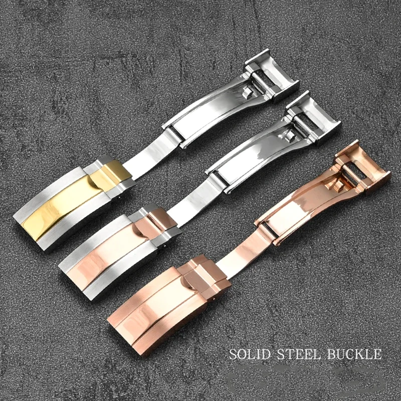 9mmx16mm Stainless Steel Clasp Rolex Submariner GMT Master Daytona Water Ghost Watch Band Solid Metal Safety Folding Buckle watch buckle clasp watch buckle