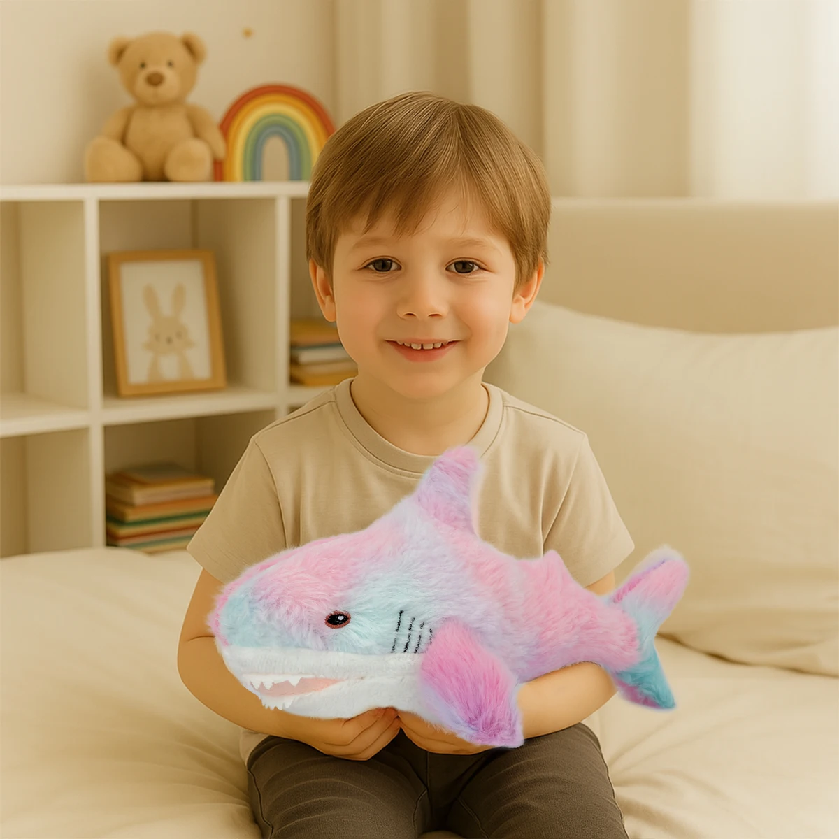 Tie Dye Shark Plush Toy 30cm 60cm Giant Soft Stuffed Animal For Children Shower Christmas Gift Boys Girls