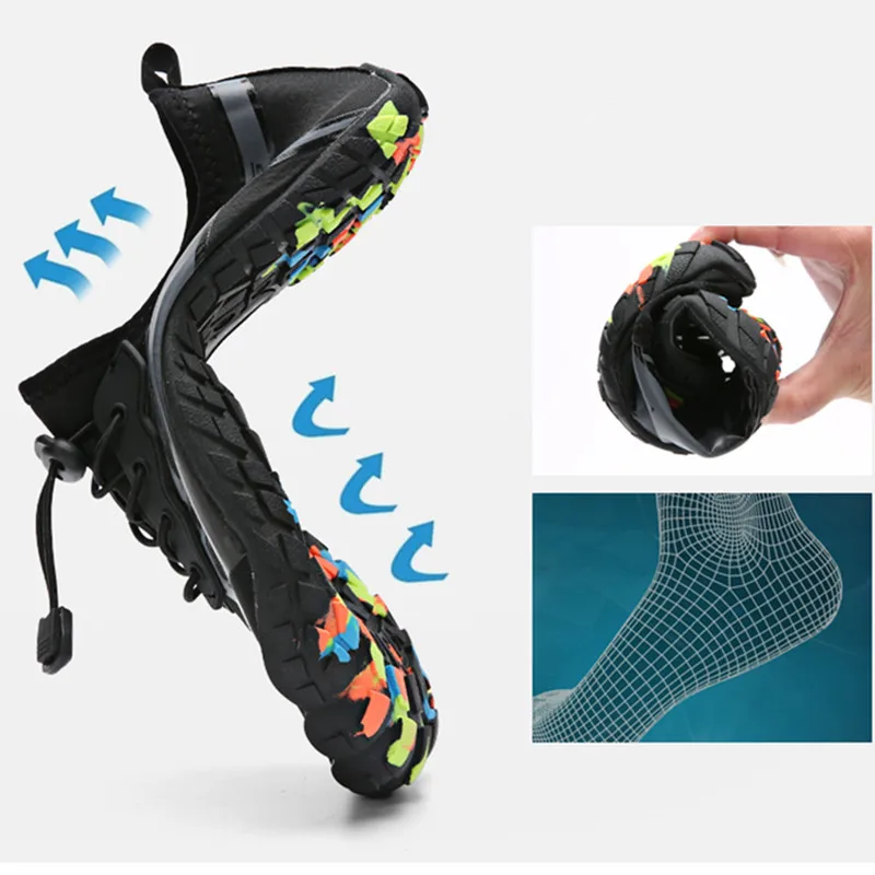 Men Women Non-slip Durable Water Shoe Rubber Light Beach Barefoot Sneakers Sport Shoes Breathable Trekking Upstream Aqua Shoes