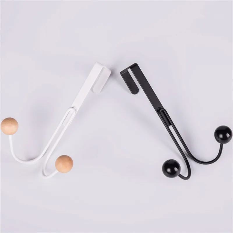 Double Hanger Hooks Over The Door Free Punching for Hanging Hats Bags Holder Tie Scarf Key Hook Clothes Coats Rack Towel Shelf storage hook door hook