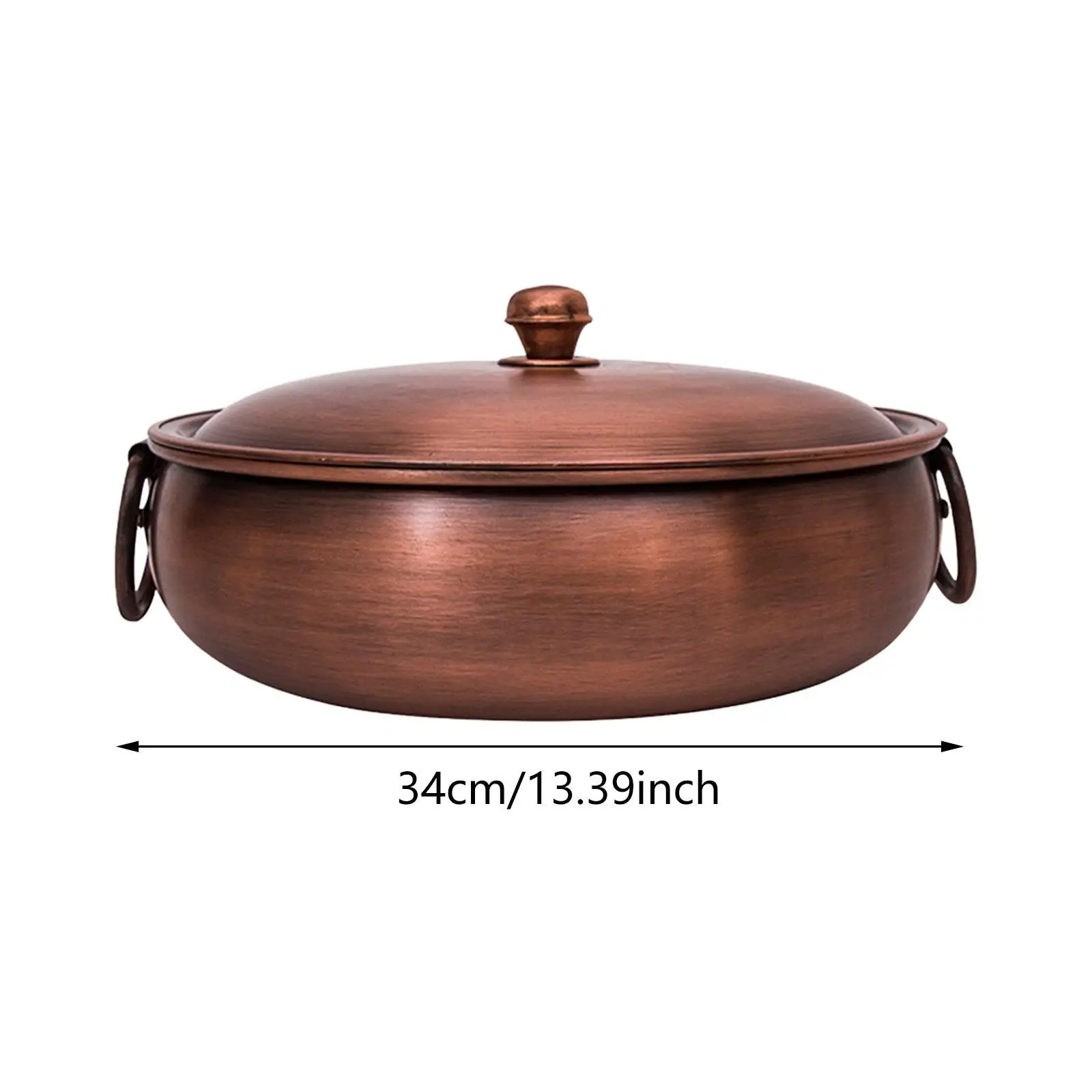 Copper Hot Pot Chafingdish with Lid Reinforced Easy to Store Sturdy Cooking Pot Soup Pot for Party Picnic Restaurant Domestic Copper Hot Pot Chafingdish with Lid Reinforced Easy to Store Sturdy Cooking Pot Soup Pot for Party Picnic Restaurant Domestic