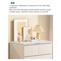 Armoire de rangement simple et moderne en blanc pour chambre à coucher, salon, armoire à tiroirs contre le mur 6