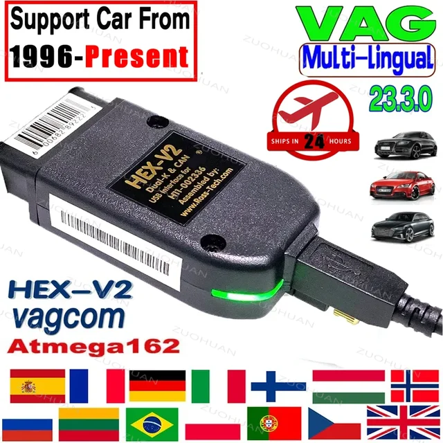 2023 VCDS VAGCOM Interface VCDSCAN HEX V2 Update 23.3.3 FOR VW For AUDI  Skoda Seat Multi-Language Car Autocom Diagnostics Tools - AliExpress