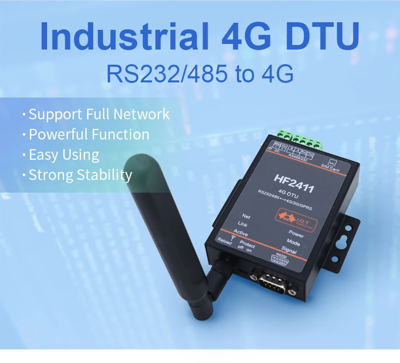 4g LTE dtu wireless transparent communication module transmits RS232 / 485 serial port full netcom communication HF2411 rs232 485 gprs gsm wireless communication data transmission modem transceiver e840 dtu gprs 01 tcp udp