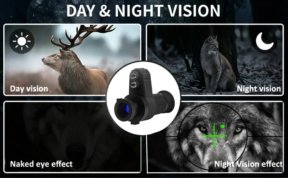 E+ Cross Cursor Monocular 7X Digital Night Vision 1.5'' HD Screen Head-Mounted G