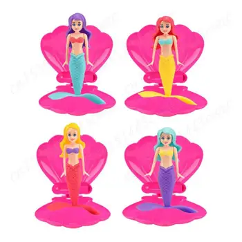 1-4 pezzi Giochi da giardino per piscina a sirena Giochi d'acqua per bambini Giocattoli da bagno a sirena con guscio aperto automatico Gioca con accessori per piscina in acqua 1