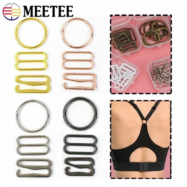 50Sets(150Pcs) 6-25mm Bra O Ring Metal Buckle Underwear Strap