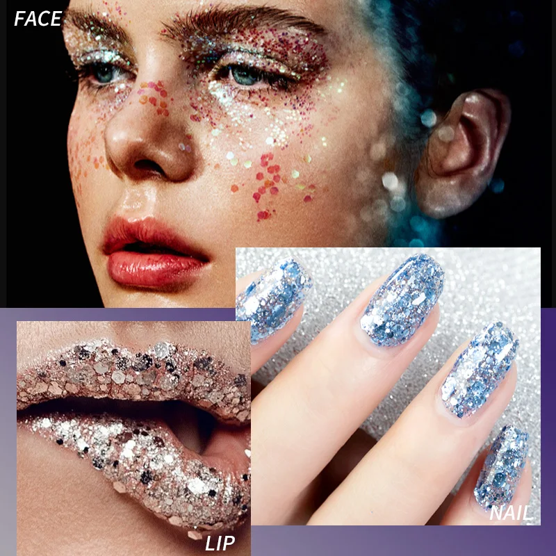 Mermaid Sequin Body Glitter Gel - Long-Lasting Shine for Carnival,Parties, Festival and Stage Performance-Great for Girls Makeup 5