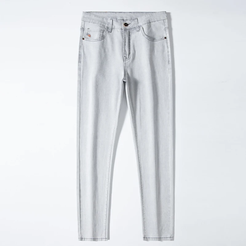 2023 y2k streetwear Spring Summer  Youthful Vitality Men's Fit Straight Thin Denim Jeans Lightweight Cotton Stretch Trousers 5