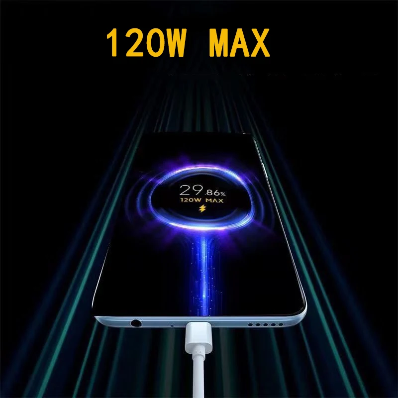 High-Speed 120W USB Type C Turbo Charger Cable, 6A