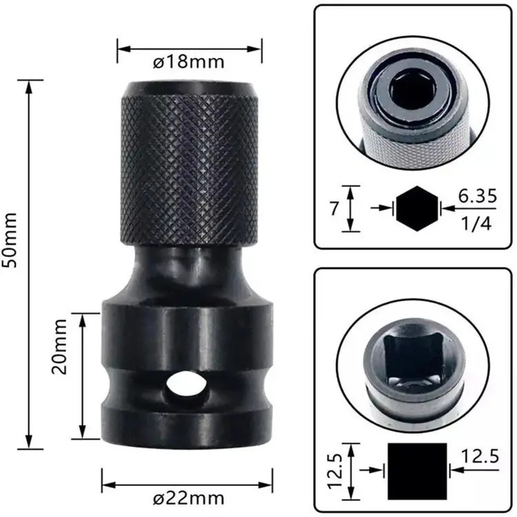 Adaptateur Douille 1/2" à 3/4" Noosverl - Femelle à Mâle, Pour Clés à Choc, Chrome Molybdène