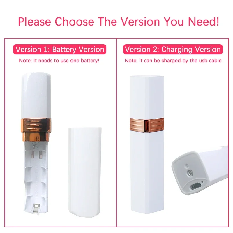 USB Rechargeable Electric Hair Removal Lipstick Shape Female Facial Epilator Remover Painless Safety Women Full Body Hair Shaver