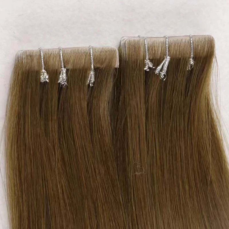 PU Hair Double Drawn Remy Tape In Human Hair Extensions 100% Real Skin Weft Adhesive Glue On Seamless Natural 14-28 Inches