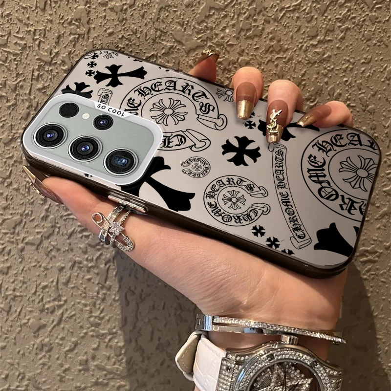 Gothic Horseshoe Floral Frosted Acrylic Phone Case