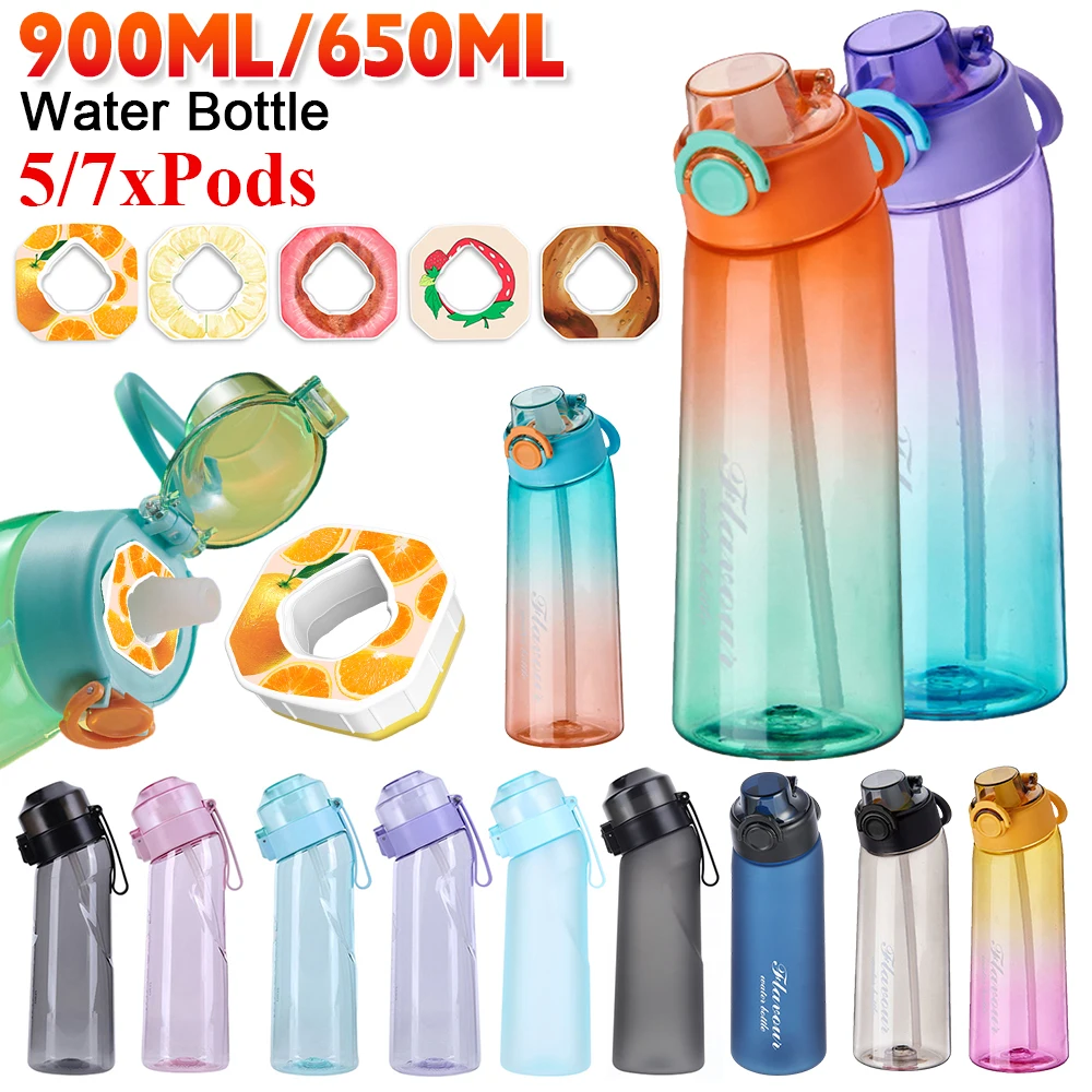 Flavored Water Bottle with 7 Flavour Pods Air Water Up Bottle Frosted Black  650ml Air Starter Up Set Water Cup for Camping - AliExpress