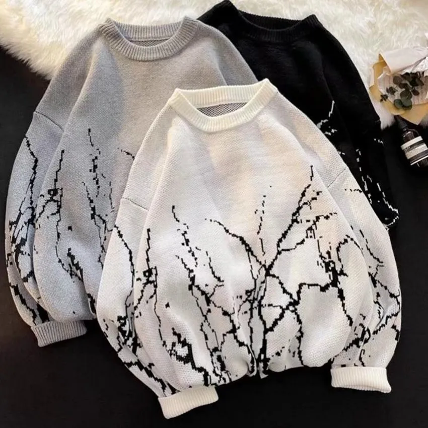 

Japanese Sweaters Women Autumn Winter Vintage Oversized Tops Fashion Pullover Streetwear Gothic Print