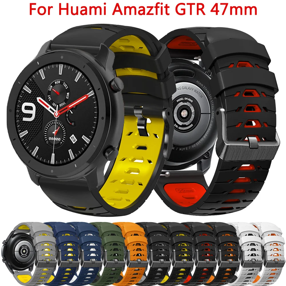 

WatchBand Strap For Xiaomi Huami Amazfit GTR 47 42mm 3 GTR3 pro 20 22mm Smart Band Amazfit GTS 2 mini 2e Bip U Silicone Bracelet