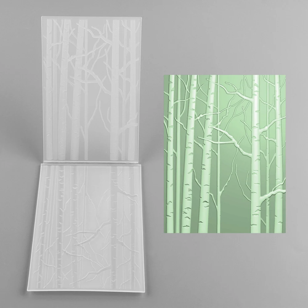 3DEmbossingFolderBirchTreeTrunkForestPatternforDIY