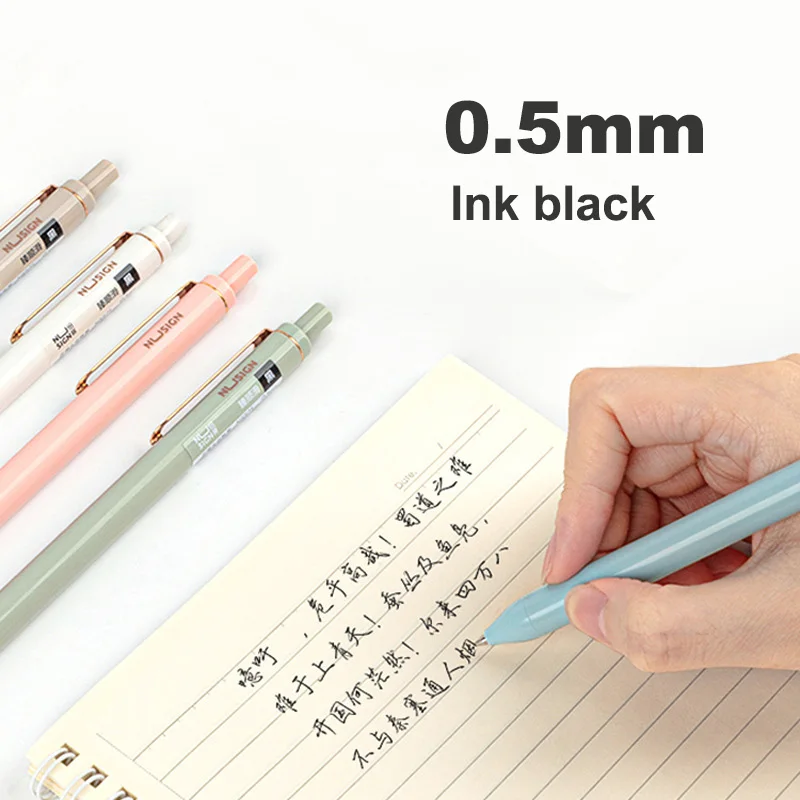 Retractable Gel Pen 0.5mm Fine Point, No Smear & Smudge Black ink Smooth  Writing Silent Pen for Journaling Sketching, Non Bleed