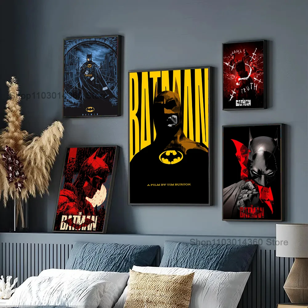 B-Batman-Man Movie Poster Pittura Decorativa Camera Da Letto Comodino Wall Sticker Soggiorno Ristorante Cafe Ingresso Murale