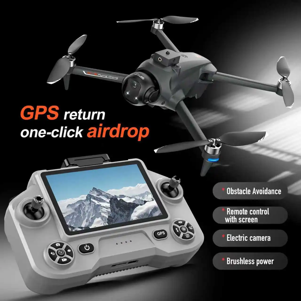 Drone GPS pliable 5G sans balais avec caméra HD 720P et retour auto