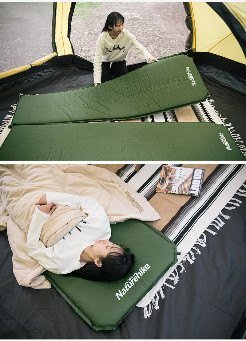 Naturehike Inflatable Mattress Air Mattress 5CM Self-inflating Mattress Tourist Foam Pad Sleeping Mats Camping Mat Tent Mattress