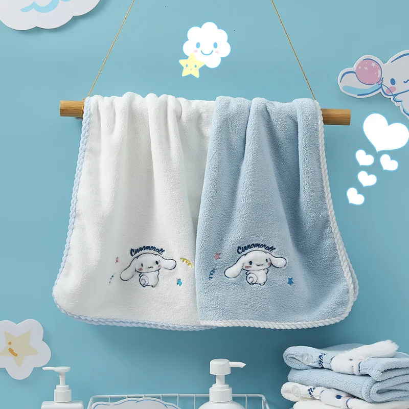 

Sanrio Cotton Towel Cute Cinnamoroll Cartoon Towel Face Towel Super Soft Coral Velvet Child Bathroom Washing Hand Face Towel