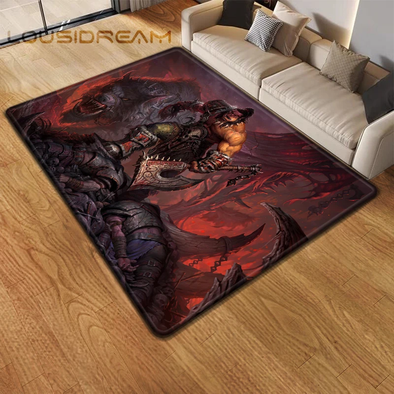 Alfombra del juego World of Warcraft para sala de estar, alfombra para acampar, alfombra de picnic Stranger Things, alfombra antideslizante para deportes electrónicos, alfombra de yoga, regalo para fa