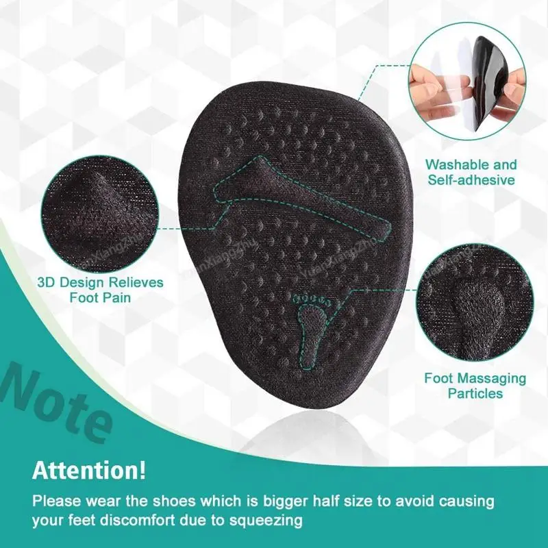 Silicone Shoe Insoles gel Women Forefoot Pads Plantar Fasciitis Relief Comfortable Foot Pads Shock Absorption Foot care