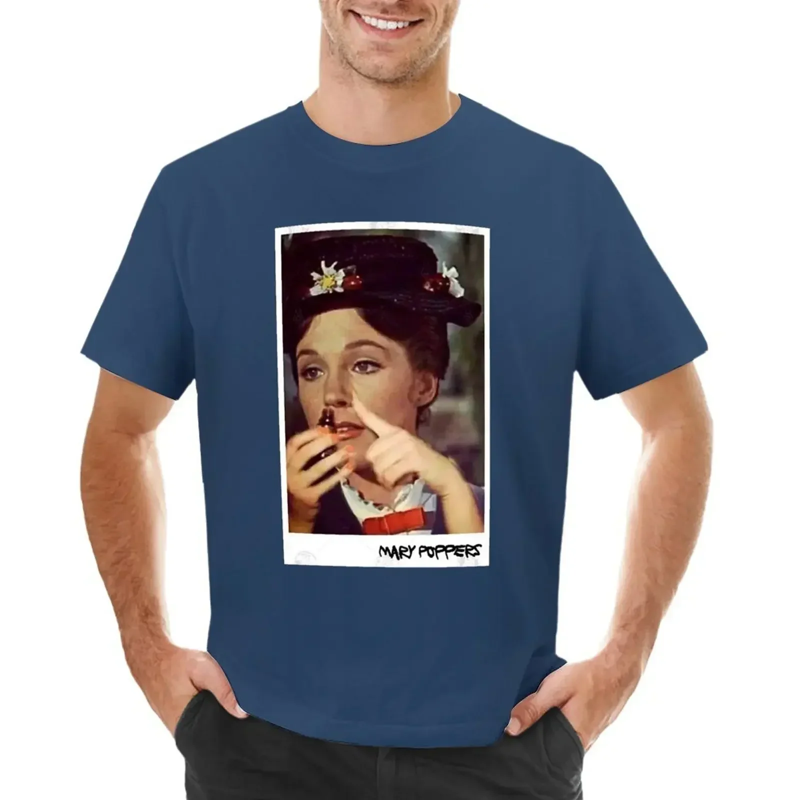 Mary Poppers T-shirt hippie clothing sweat vintage anime clothes T-shirt men new in tops & tees Short Sleeve Round Collar manga