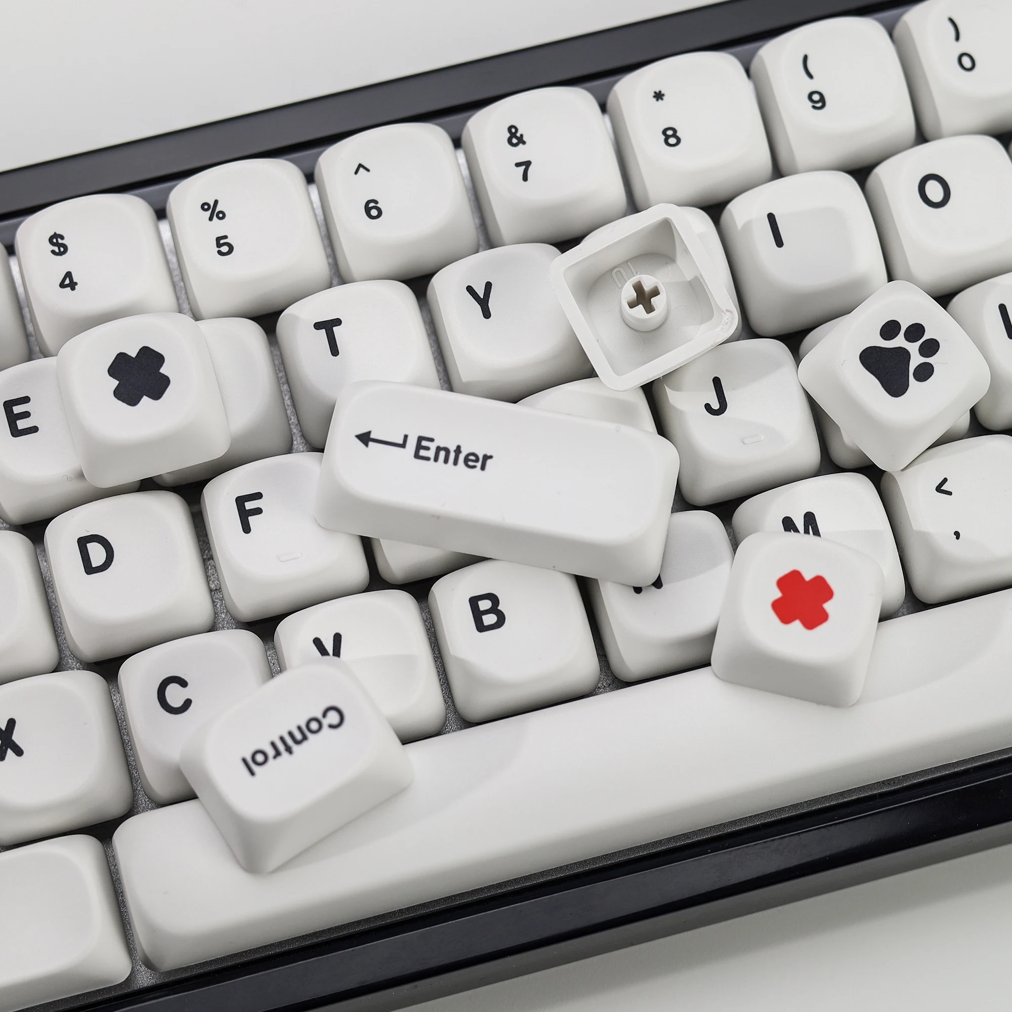 KBDiy GMK 미니멀 키캡 KOA 프로필 화이트 테마 미니멀리스트 스타일 PBT 키캡 체리 MX 스위치 60 기계식 키보드 게임용