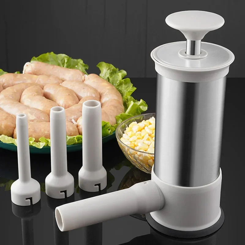 Sausage Stuffer Sausage Filling Machine Stainless Steel Homemade Kitchen Meat Maker Tool Horizontal Maker sausage stuffer