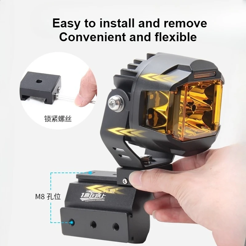 for Ford F-150 Raptor F150 2017-2020 A Pillar Spotlight Bracket Front Engine Hood Quick Release Dual Guide Rail Expansion Stand detail image 5