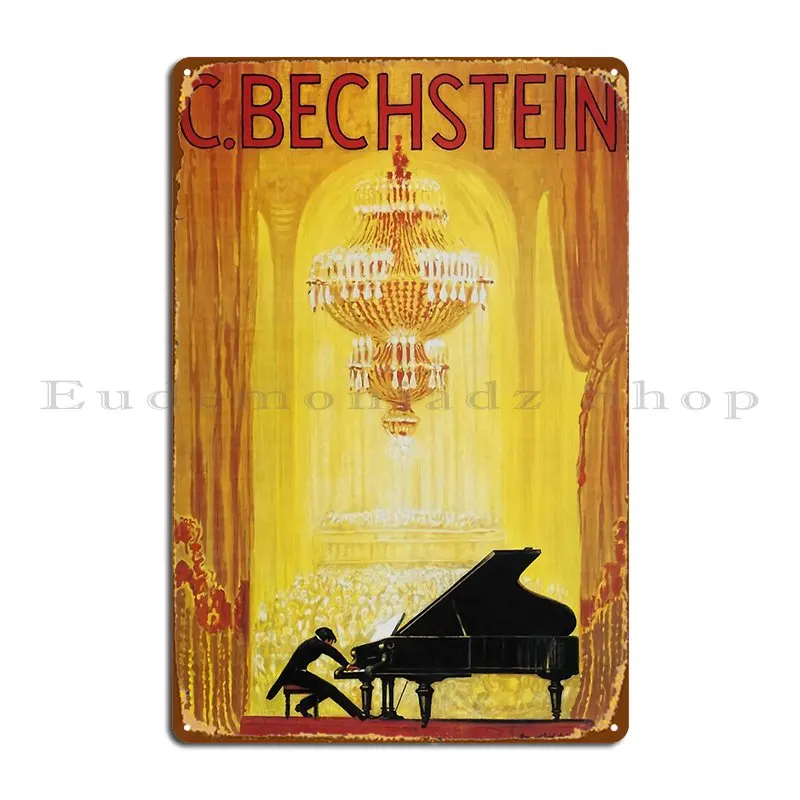 C Bechstein Targa In Metallo Pittura Classica Crea Decorazione Club Bar Tin Sign Poster