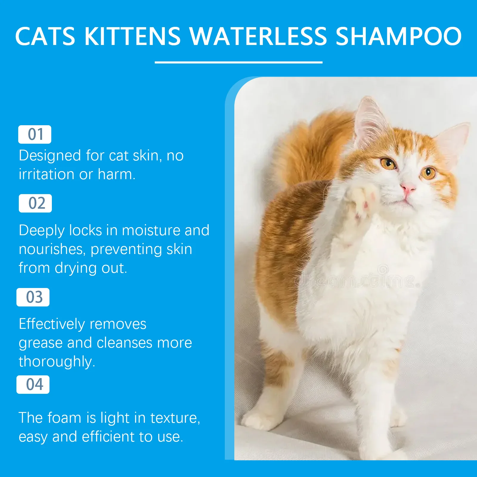 Cat Shampoo For Bath Deodorising Fragrance Pet Grooming Supplies Odor Eliminator Waterless Hair Smooth Shampooes Mousse_voghion.com
