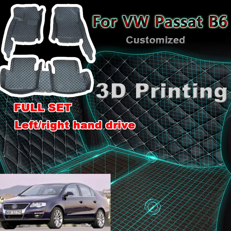 

Car Floor Mats For VW Volkswagen Passat B6 2006~2010 Durable Protective Carpets Luxury Leather Mat Rugs Set Car Accessories 2007