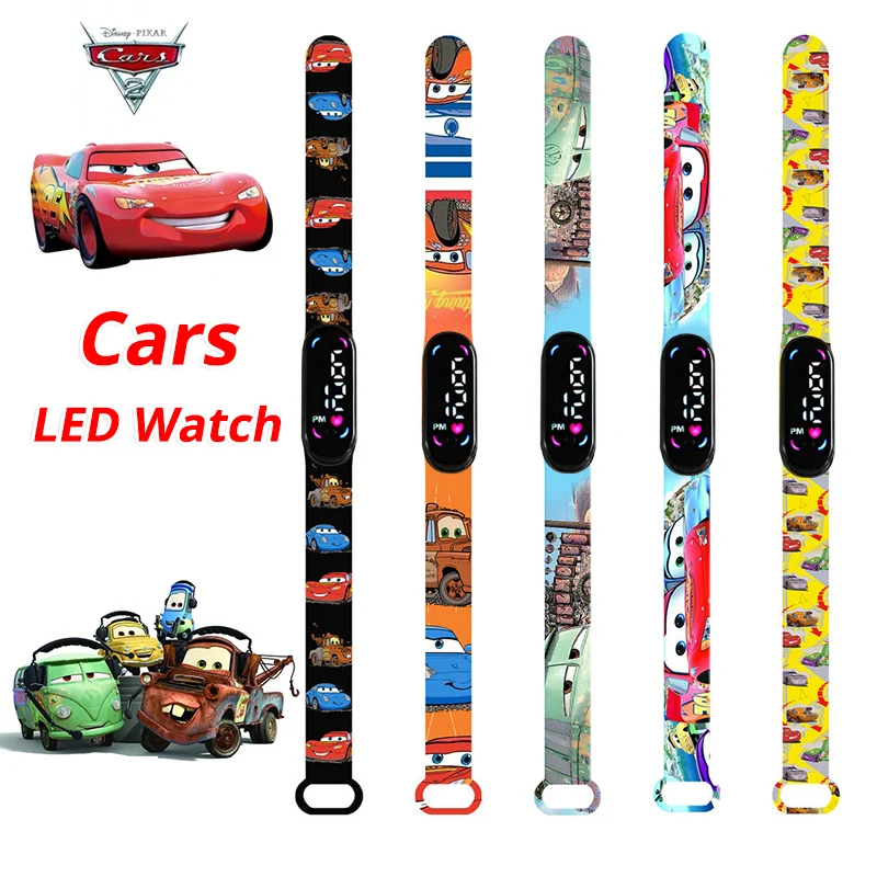 Disney Cars Children Watches Boys Silicone Strap Sport Touch Wristband Bracelet Led Kids Watch Girls Digital Student Clock Gift 2