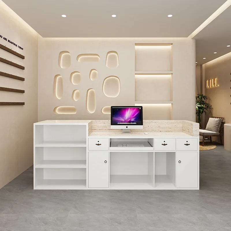 Creative Clothing Store Reception Desks Yoga Beauty Salon White Atril Counter Storage Office Furniture Receptionsdisk FYRD