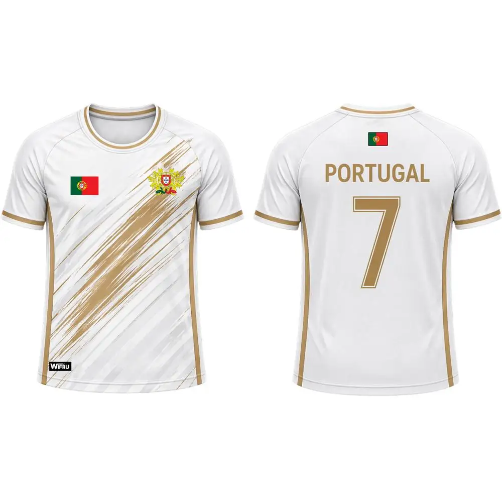 New Portugal Flag Football Jersey Outdoor Sports Training Breathable Soccer Short Sleeve T-shirt Men's And Women's Casual Top - Image 4