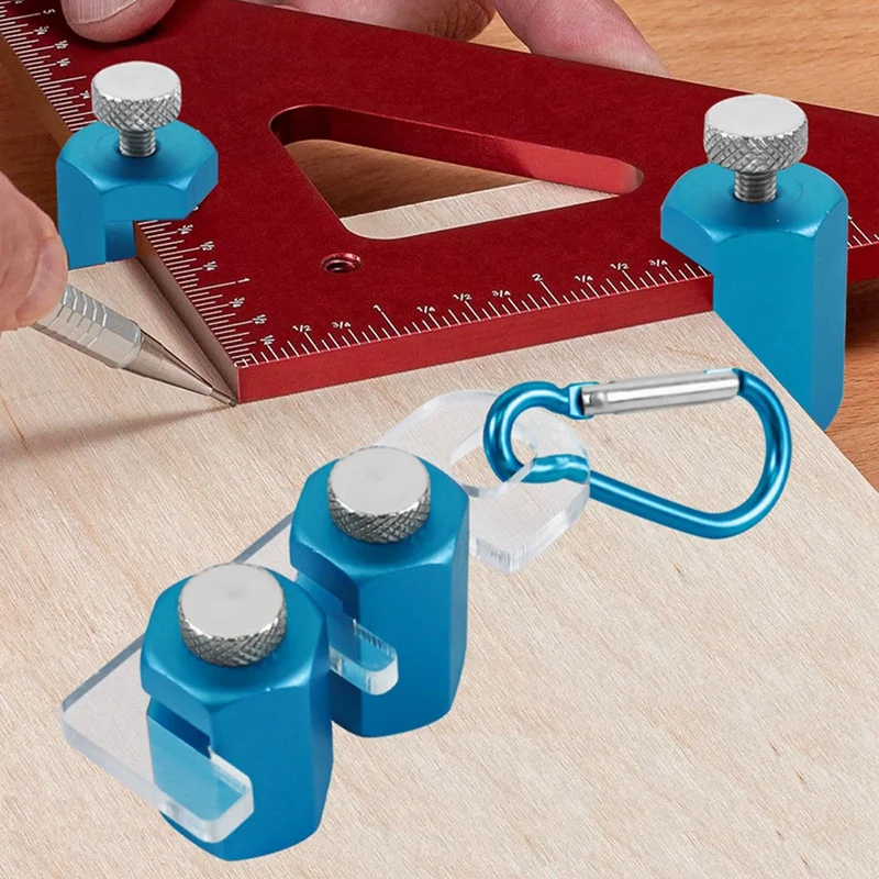 Framing Square With Holder-Carabiner Stair Guages Knobs Framing Tool Rafter Gauge For Stair Stringer Layout Tool N24R